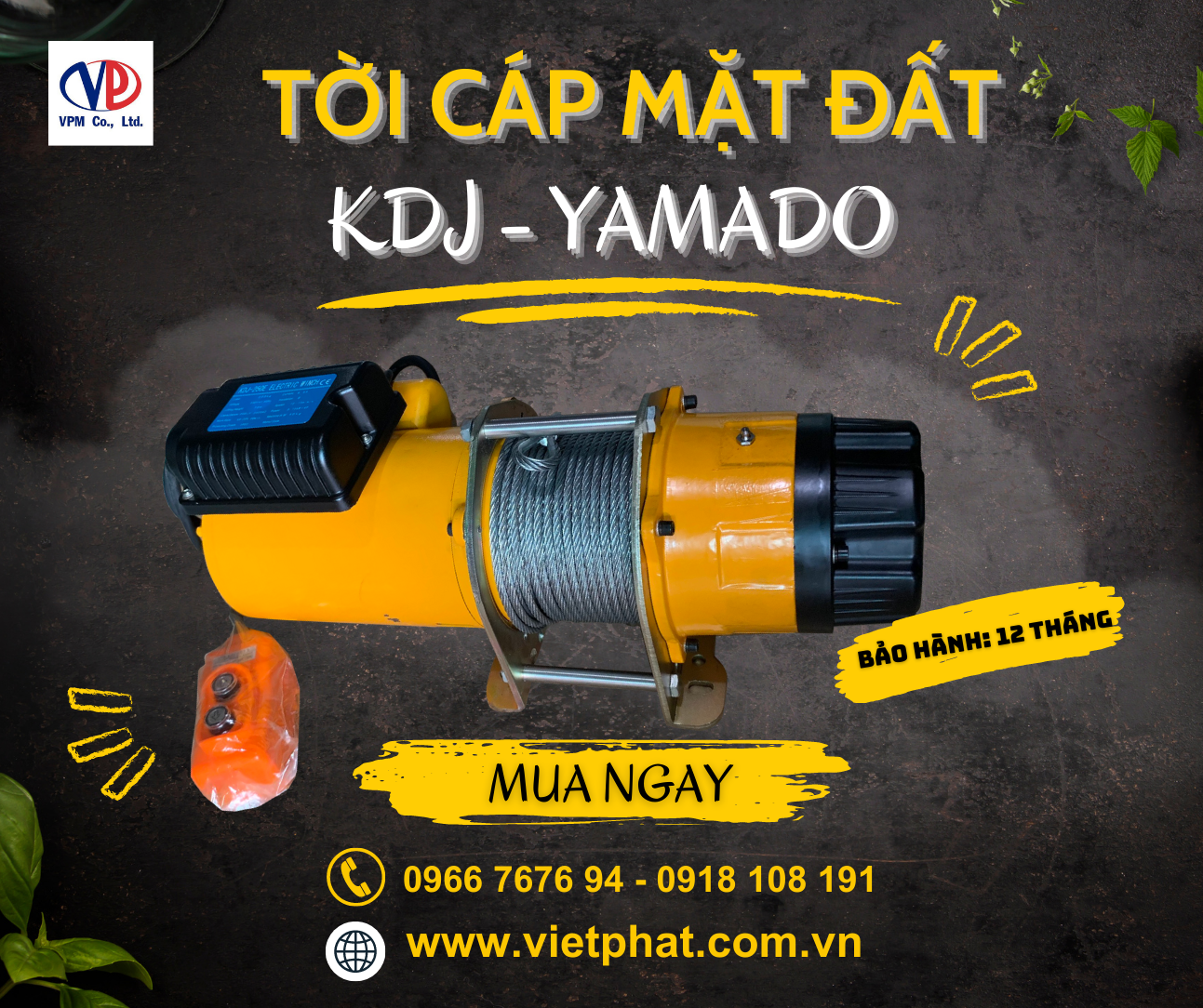 Tời kéo mặt đất KDJ được Việt Phát phân phối chính hãng