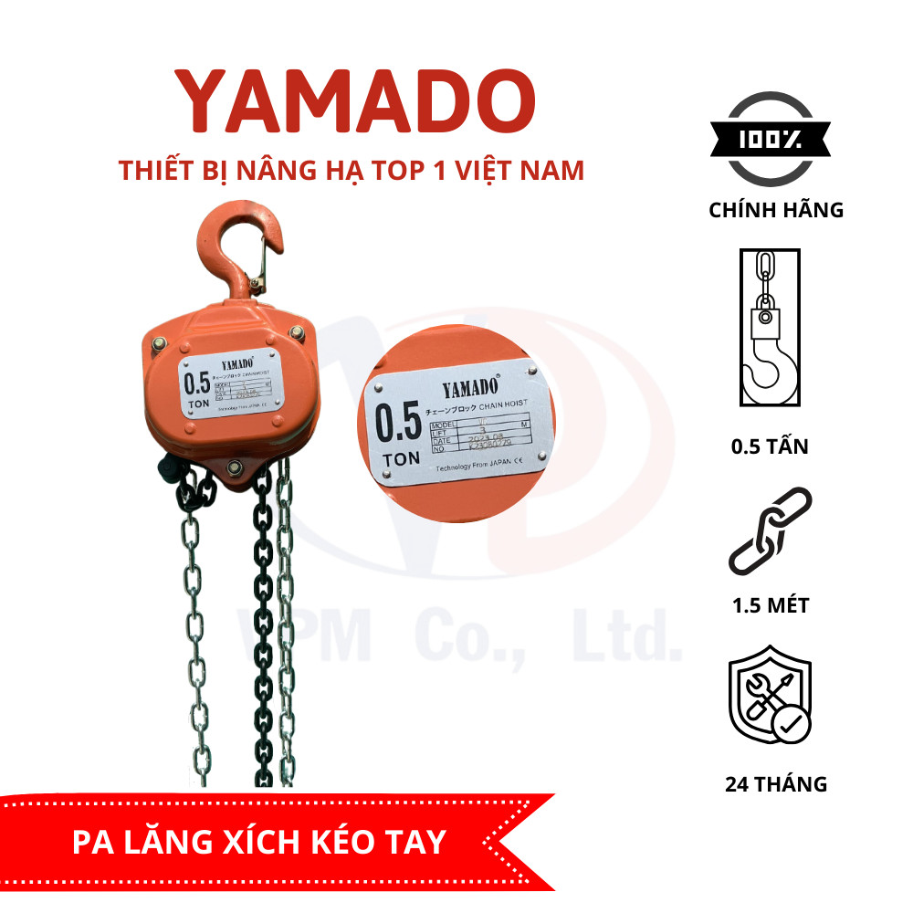 Pa lăng xích 500kg Yamado