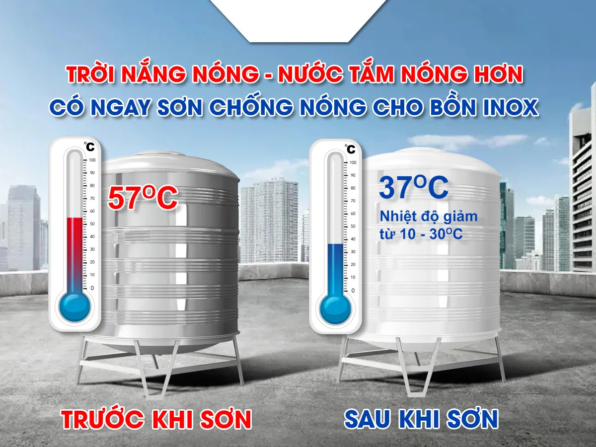 Sơn chống nóng cho bồn nước inox